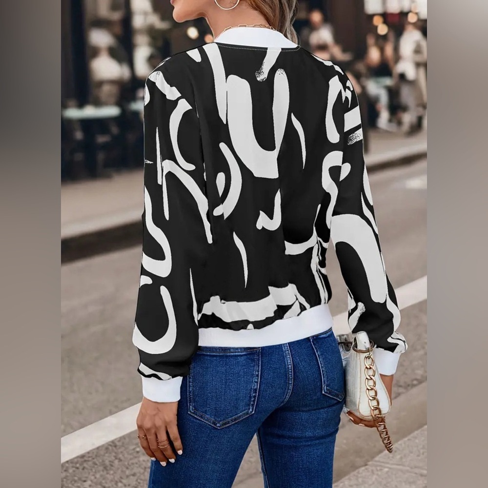 Number Print Zip Up Jacket - Picture 7 of 9